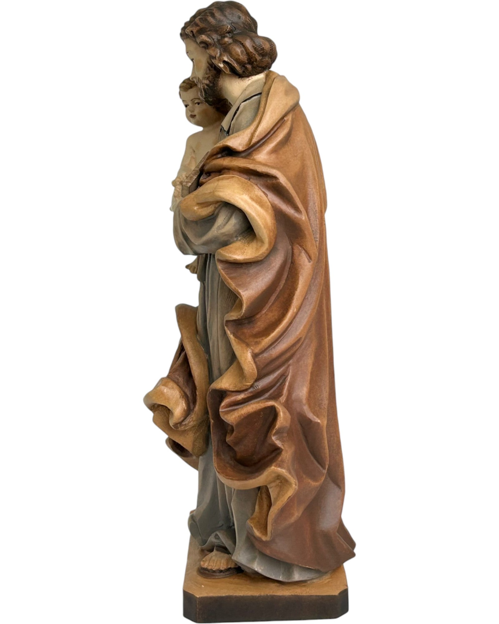 Saint Joseph avec l'enfant en bois