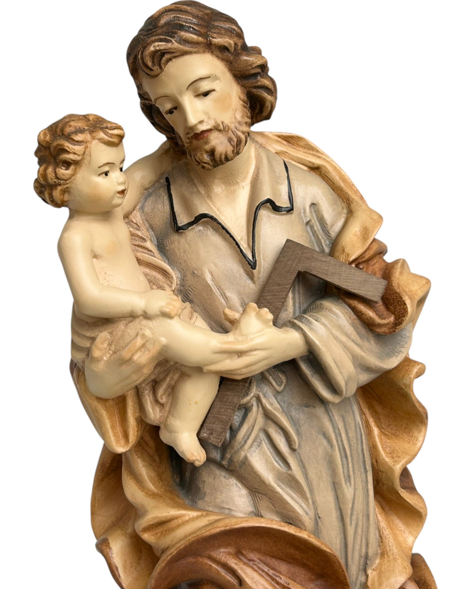 Saint Joseph avec l'enfant en bois