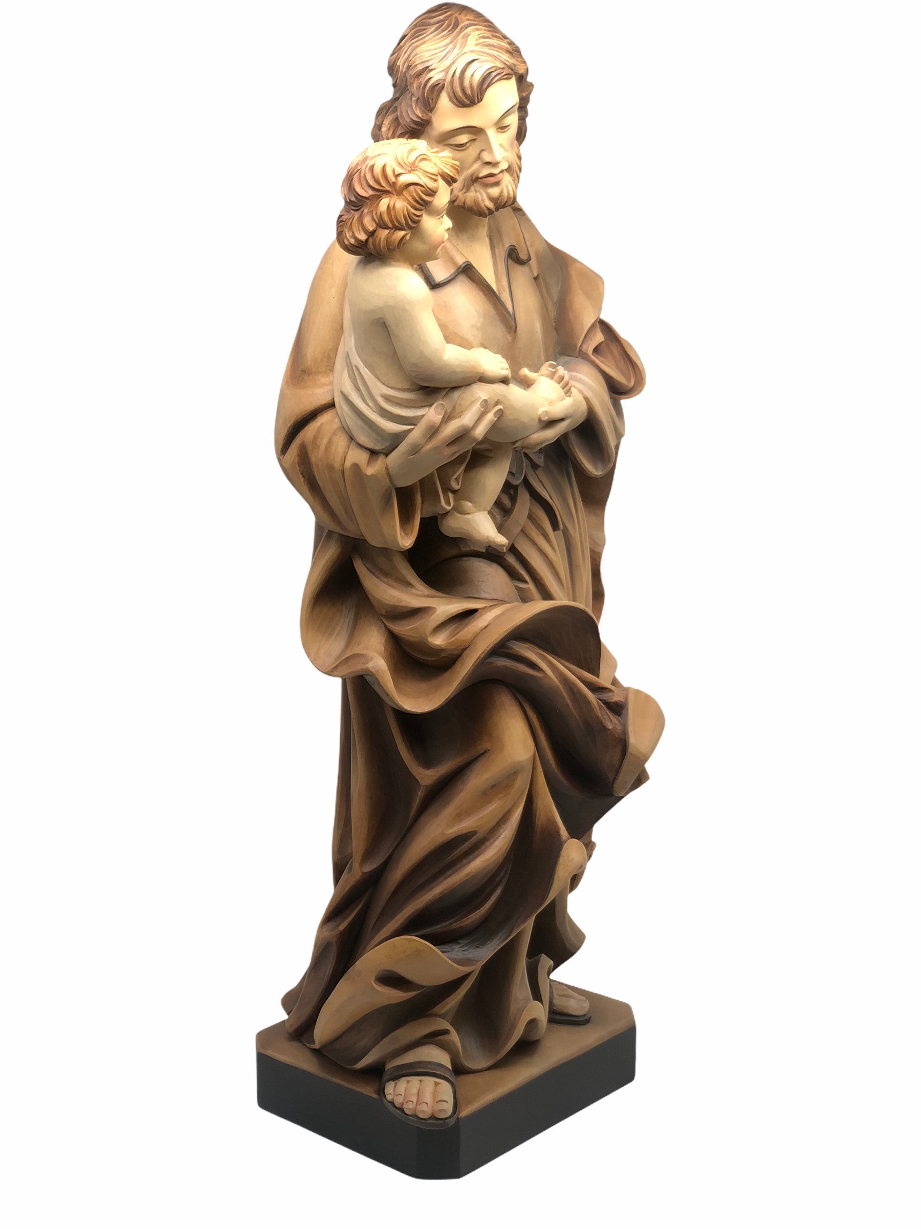 Saint Joseph avec l'enfant en bois
