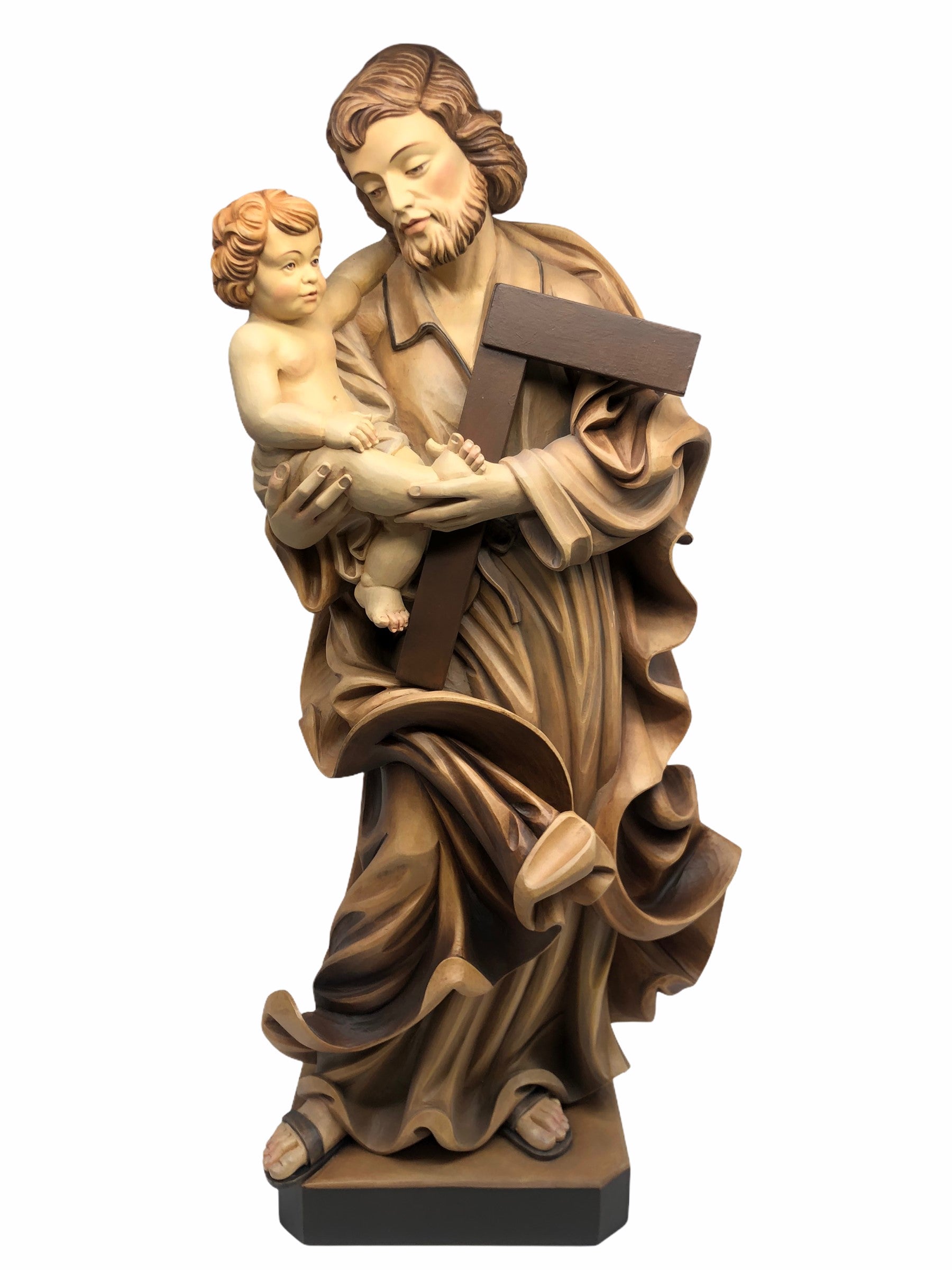 Saint Joseph avec l'enfant en bois