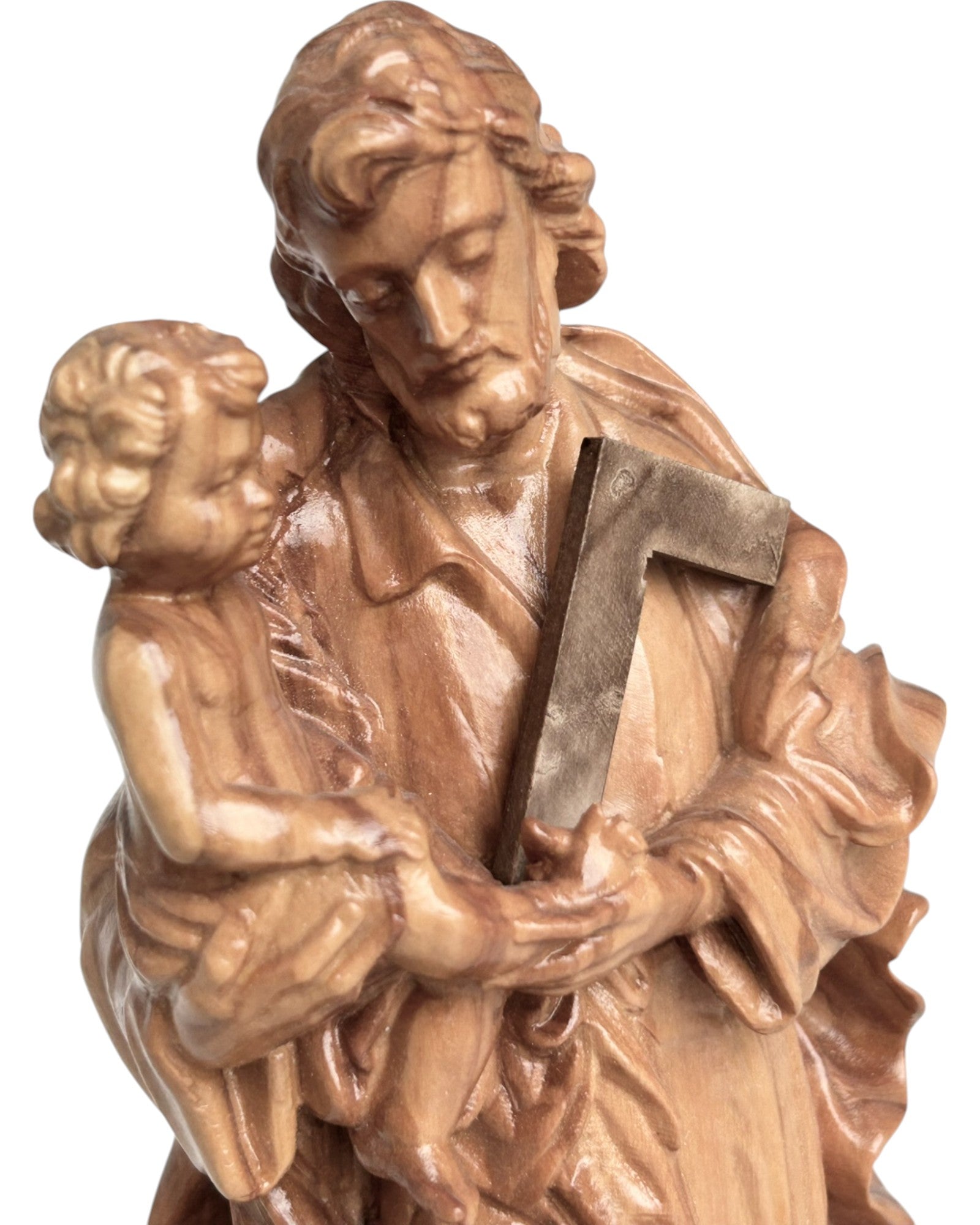 Saint Joseph avec l'enfant en bois