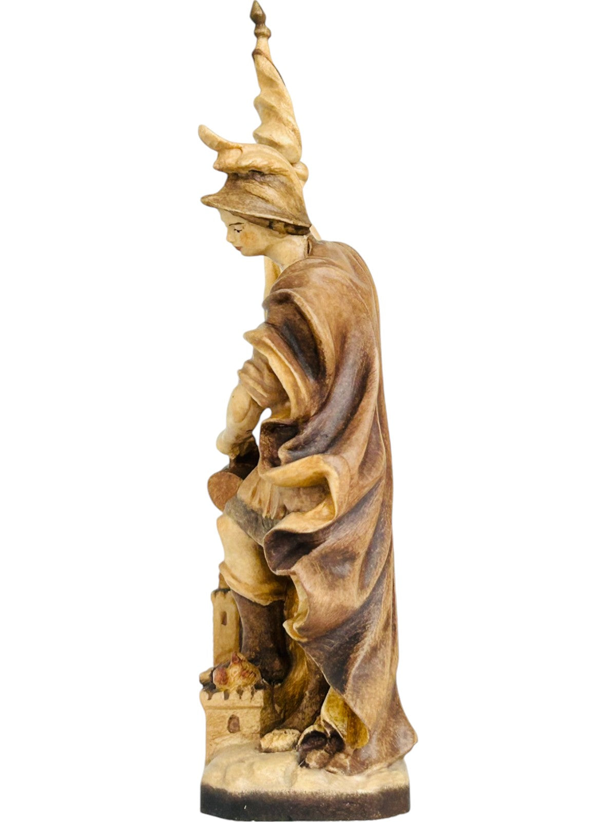 Saint Florian avec drapeau en bois