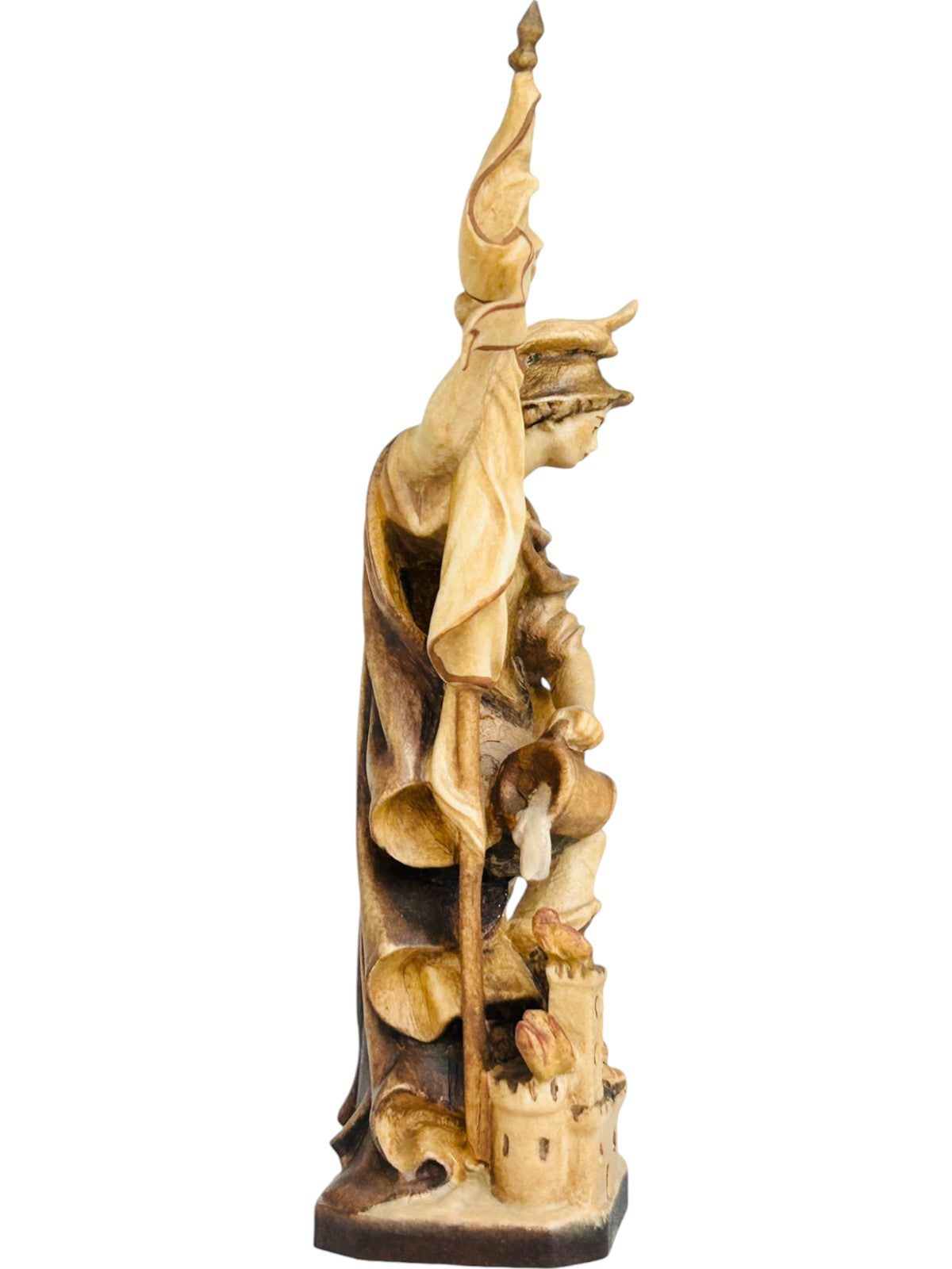 Saint Florian avec drapeau en bois