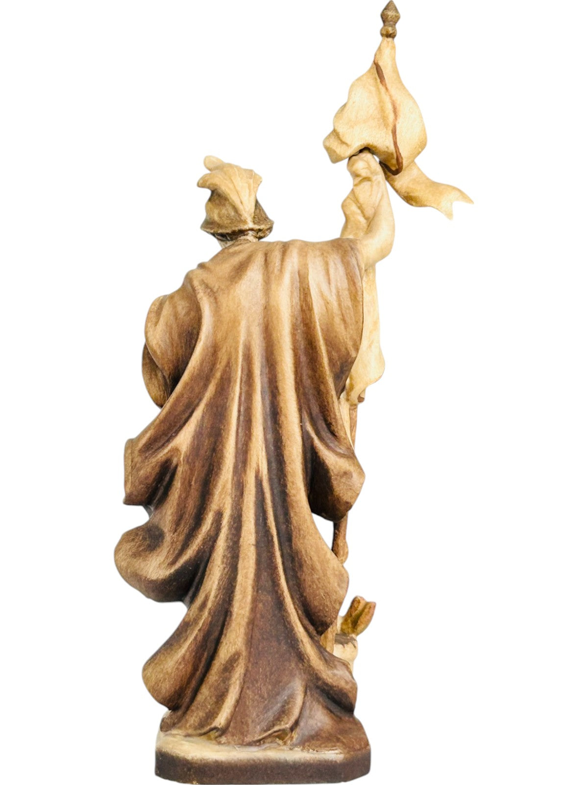 Saint Florian avec drapeau en bois