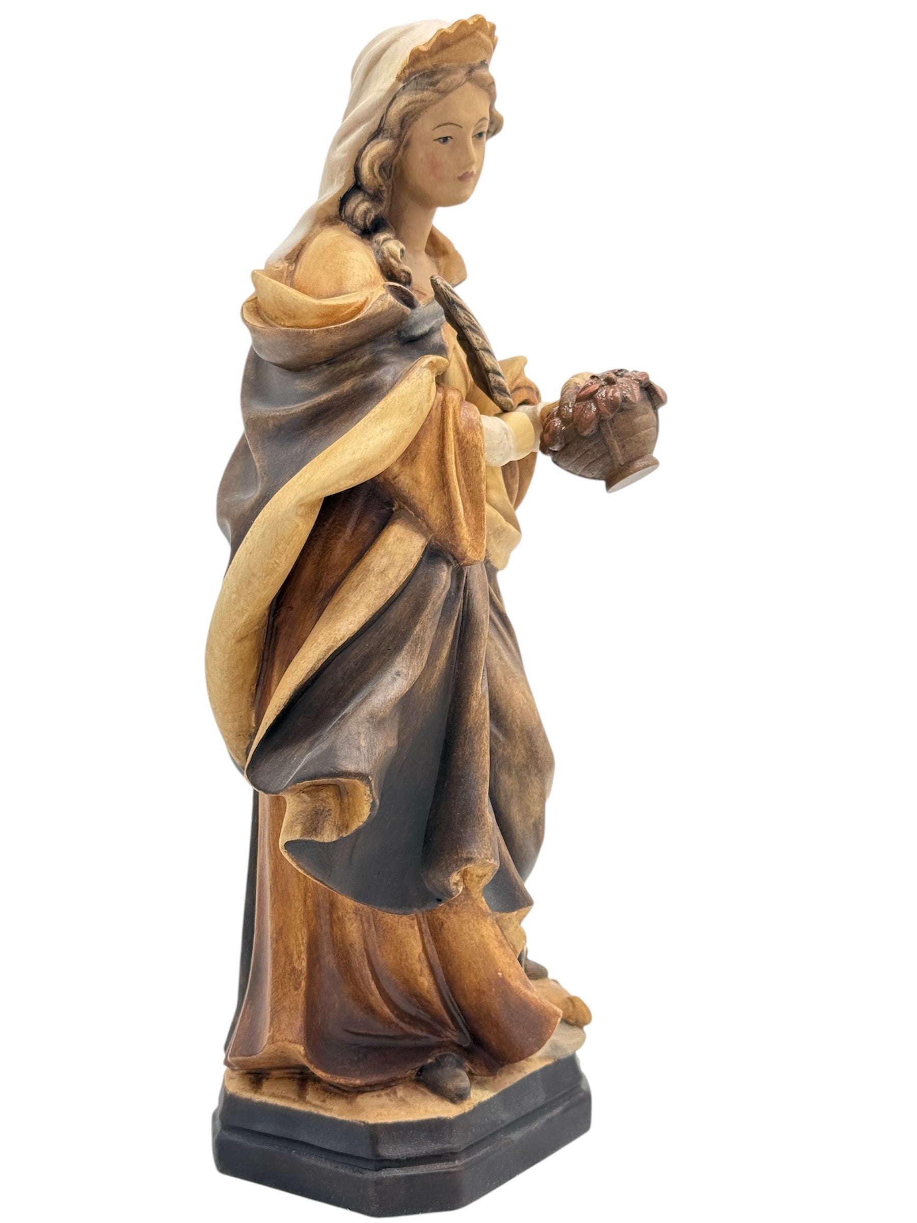Heilige Dorothea mit Blumenkorb - mit Ölfarben lasiert