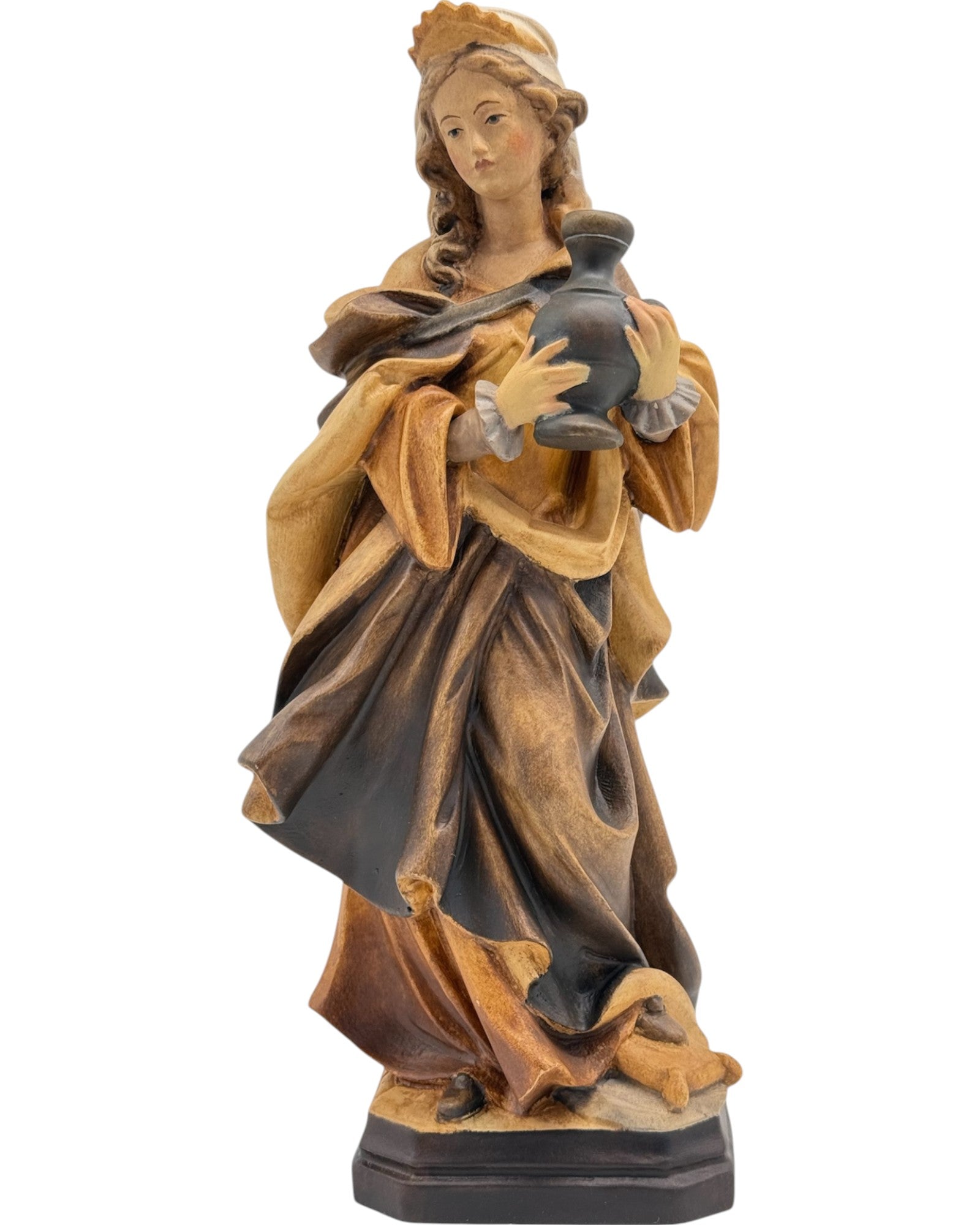 Heilige Maria Magdalena in Holz geschnitzt - mit Ölfarben lasiert