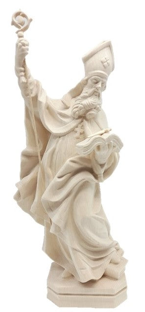 Saint Boniface représenté avec livre et épée en bois