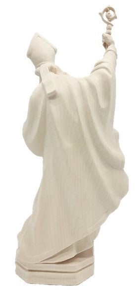 Saint Boniface représenté avec livre et épée en bois