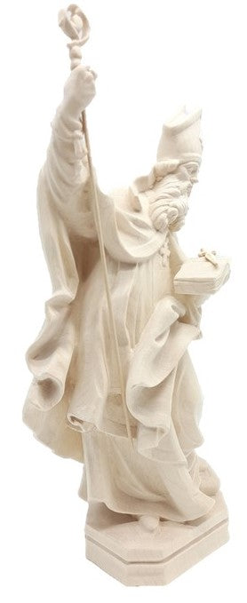 Saint Boniface représenté avec livre et épée en bois