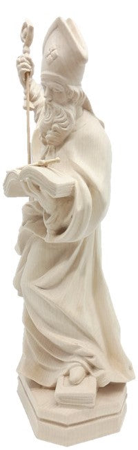 Saint Boniface représenté avec livre et épée en bois