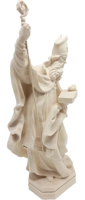 St. Francis de Sales Statue with Book and Heart of Thorns in Painted Wood | Dolfi Val Gardena