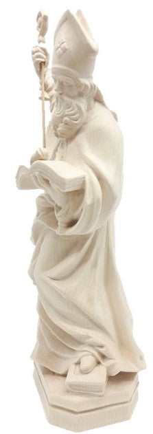St. Francis de Sales Statue with Book and Heart of Thorns in Painted Wood | Dolfi Val Gardena