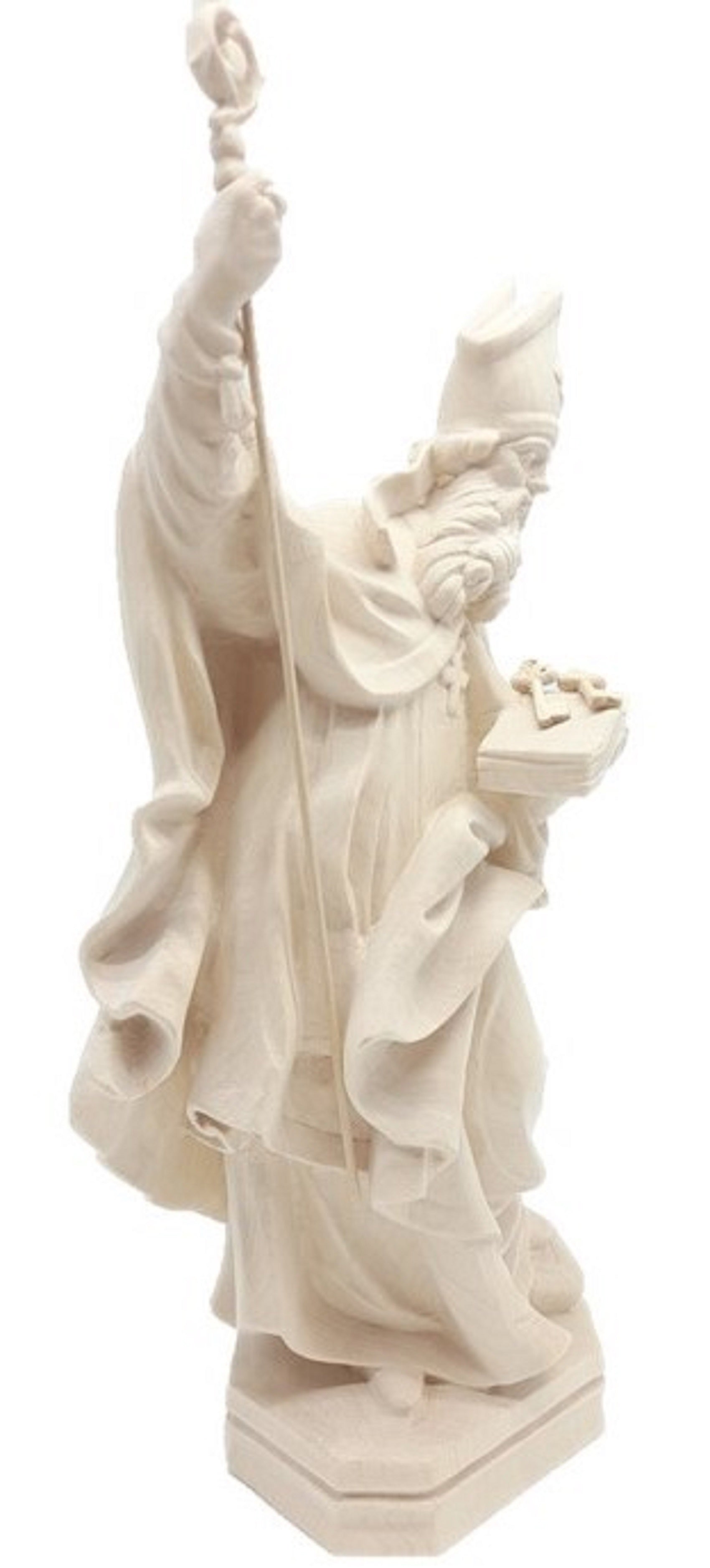 Germanus sculpté avec un livre en bois et deux clés