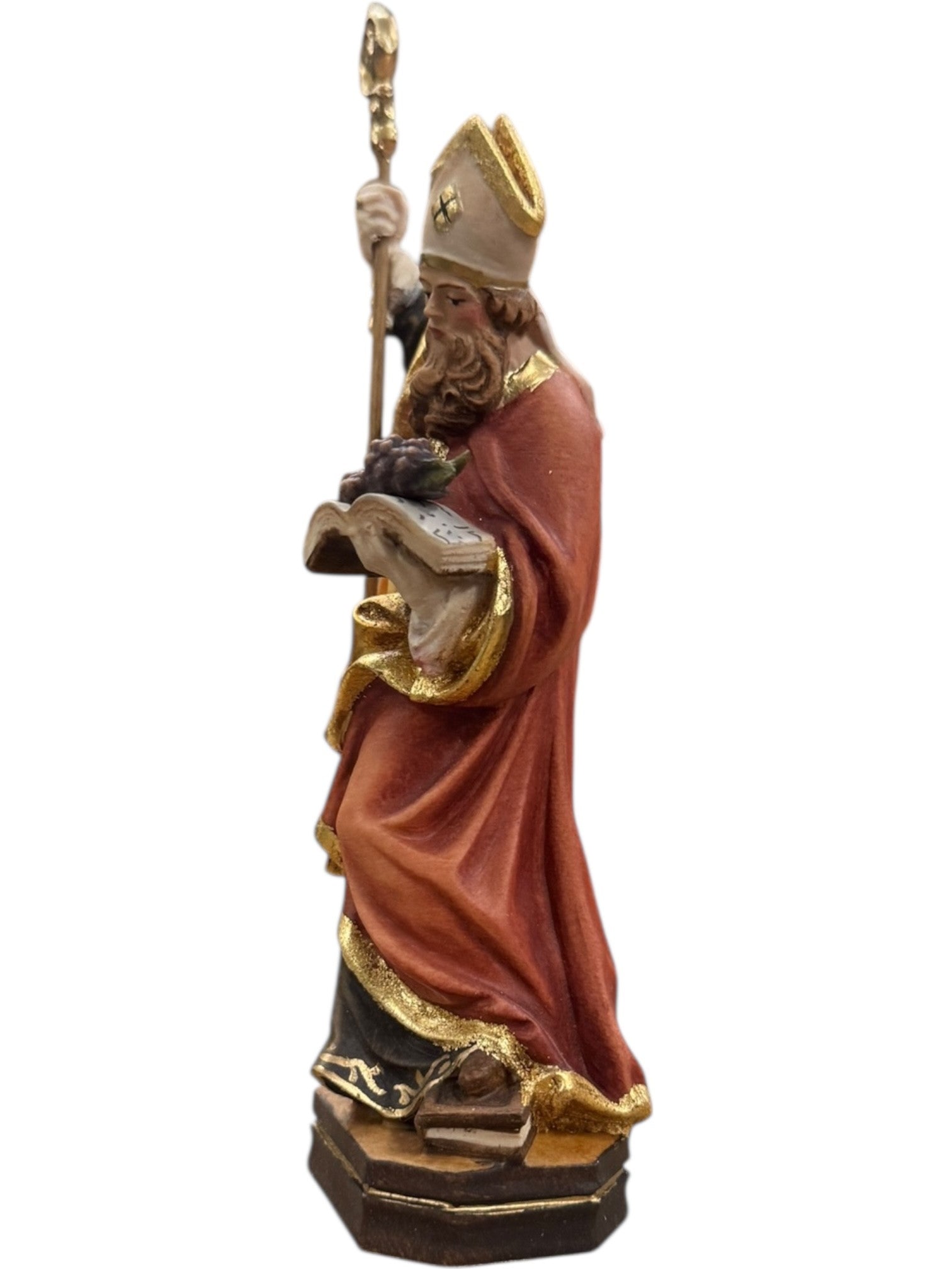 San Urbano finemente con libro ed uva in legno