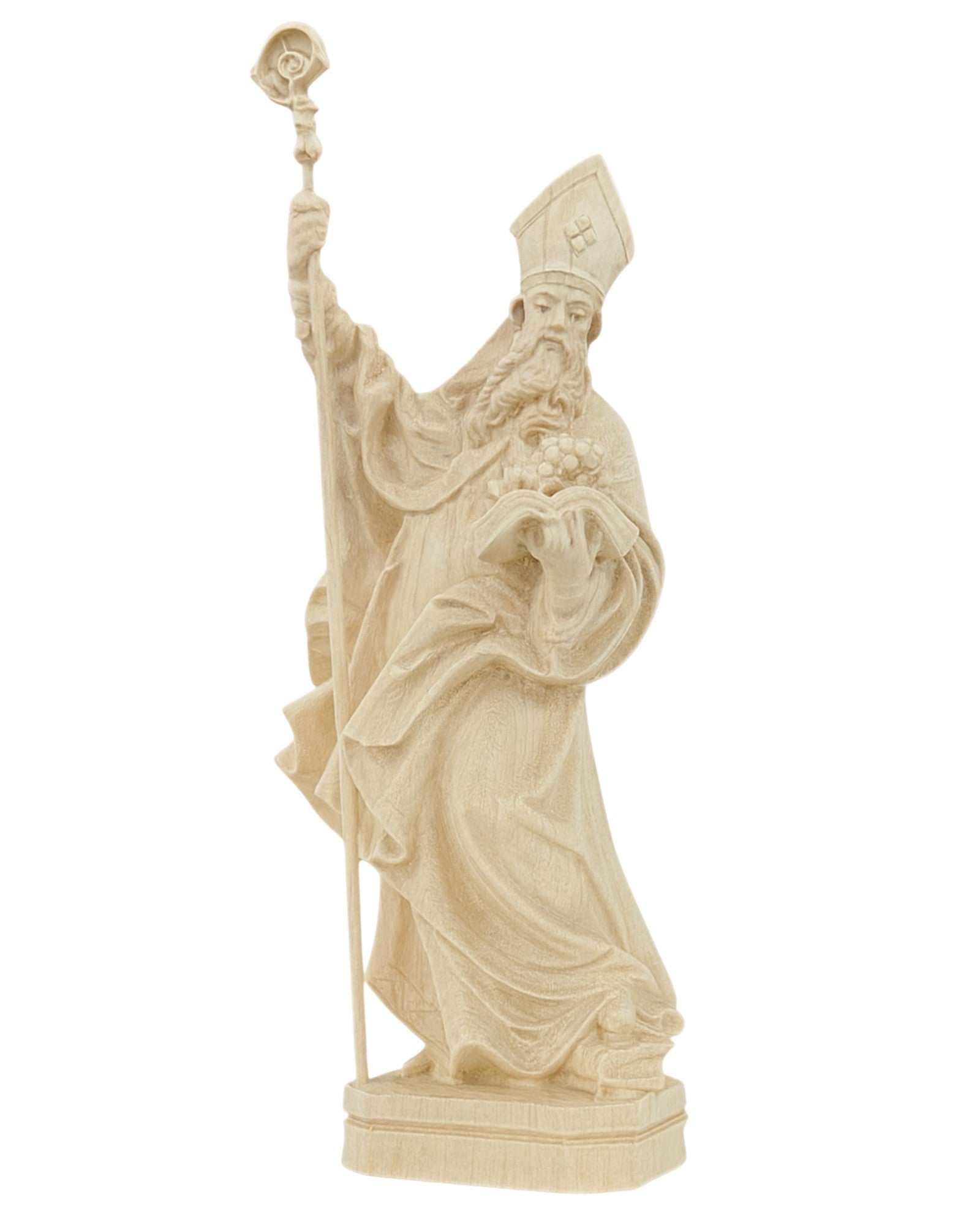 San Urbano finemente con libro ed uva in legno