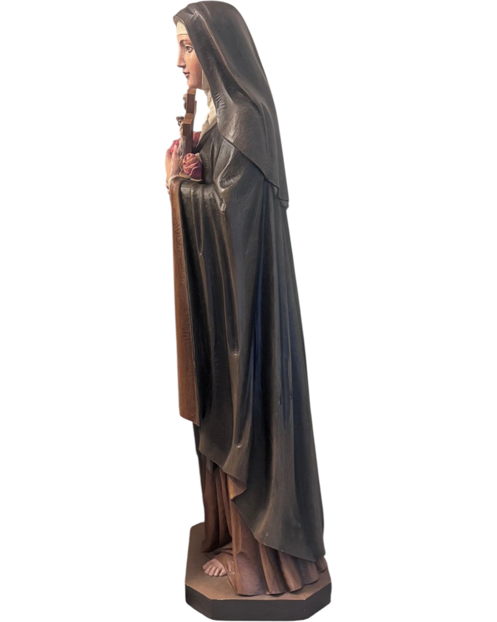 Santa Teresa di Lisieux | Statua in Legno 150 cm Intagliata a Mano – Pezzo Unico