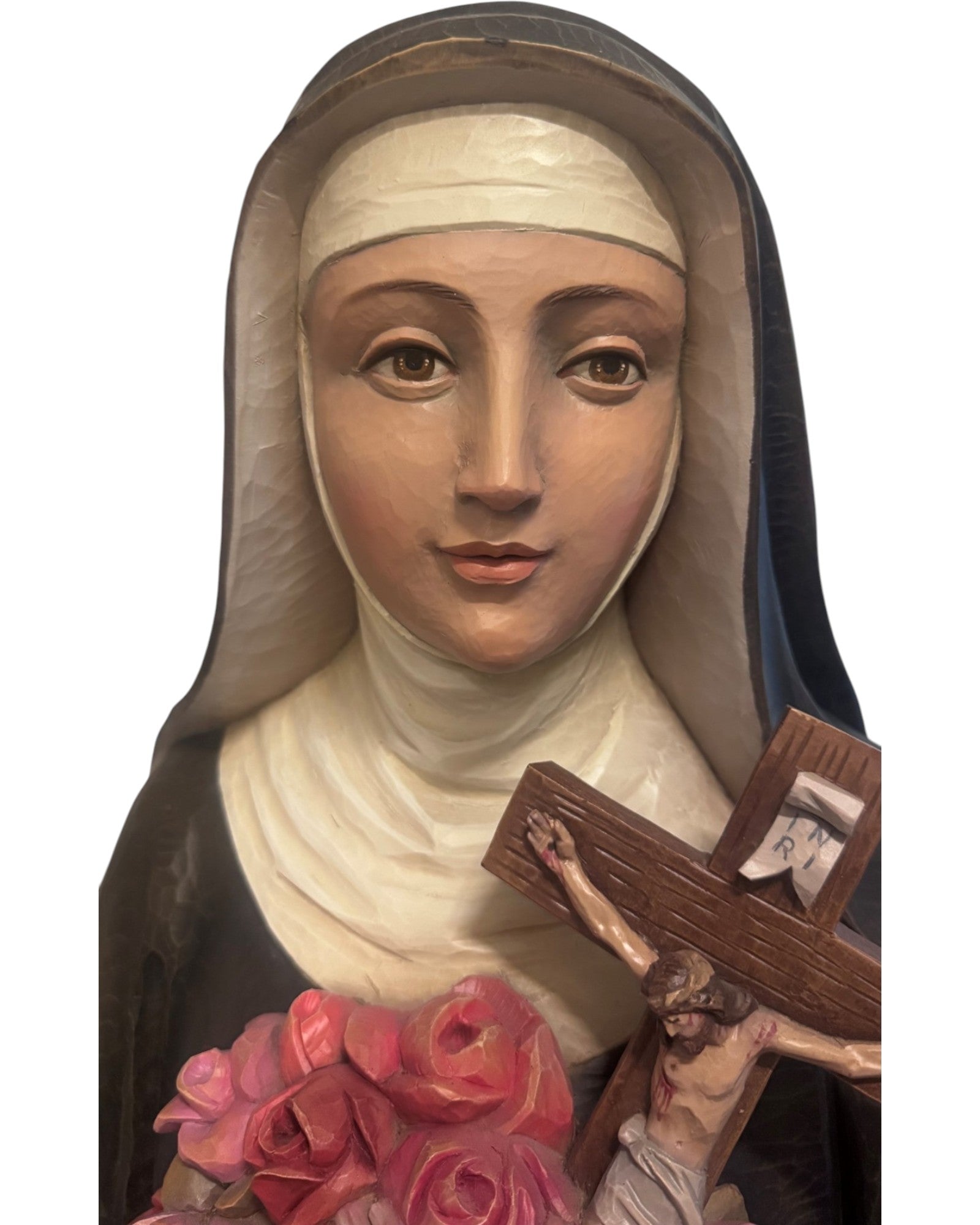 Santa Teresa di Lisieux | Statua in Legno 150 cm Intagliata a Mano – Pezzo Unico