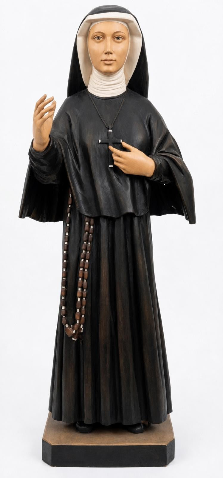 Santa Faustina Kowalska | Statua in Legno di Tiglio 120 cm Intagliata a Mano – Esemplare Unico