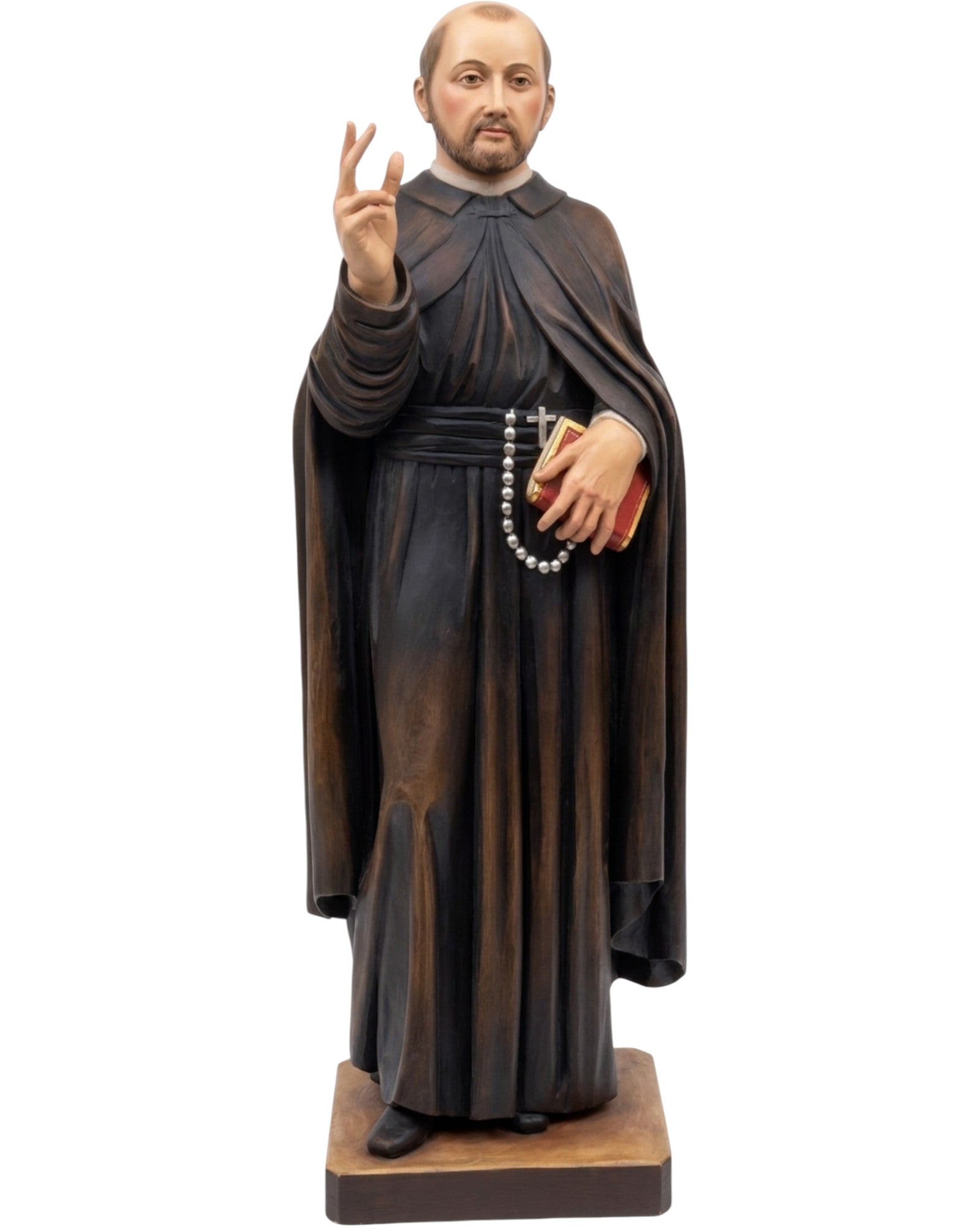 Saint Ignatius of Loyola – 120 cm Wooden Statue, Hand‑Carved | Unique Piece