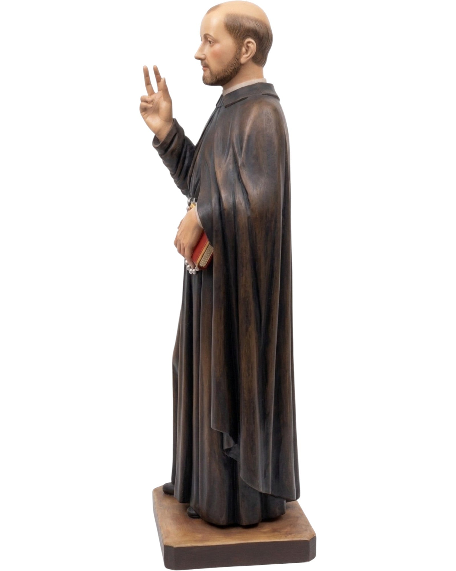 Saint Ignatius of Loyola – 120 cm Wooden Statue, Hand‑Carved | Unique Piece