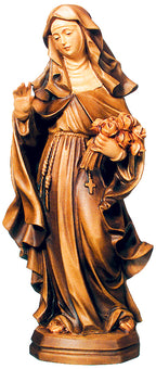 Sainte Thérèse avec un faisceau de roses en bois