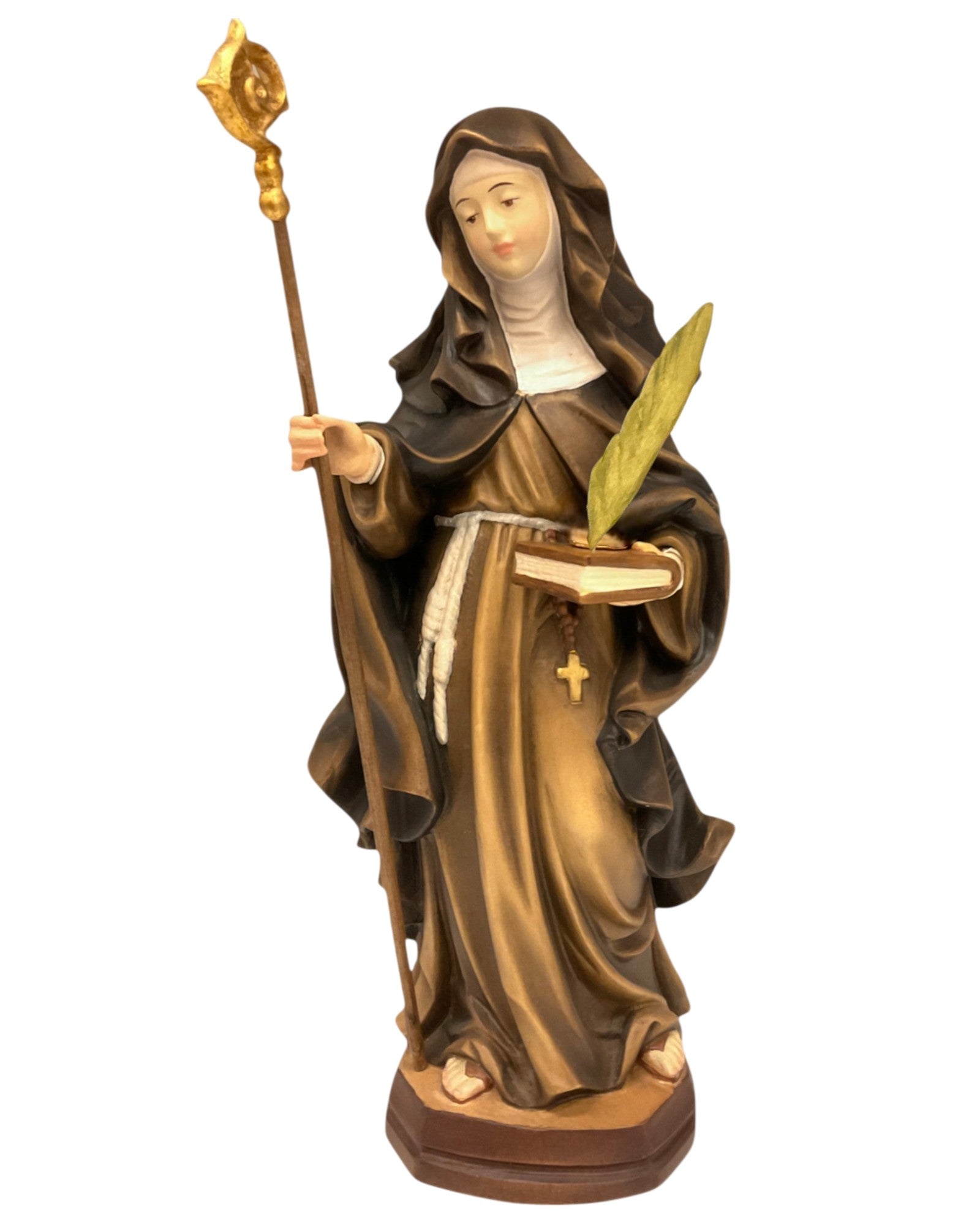 Statue Heilige Gertrud aus Holz – Kunsthandwerkliche Skulptur Gröden