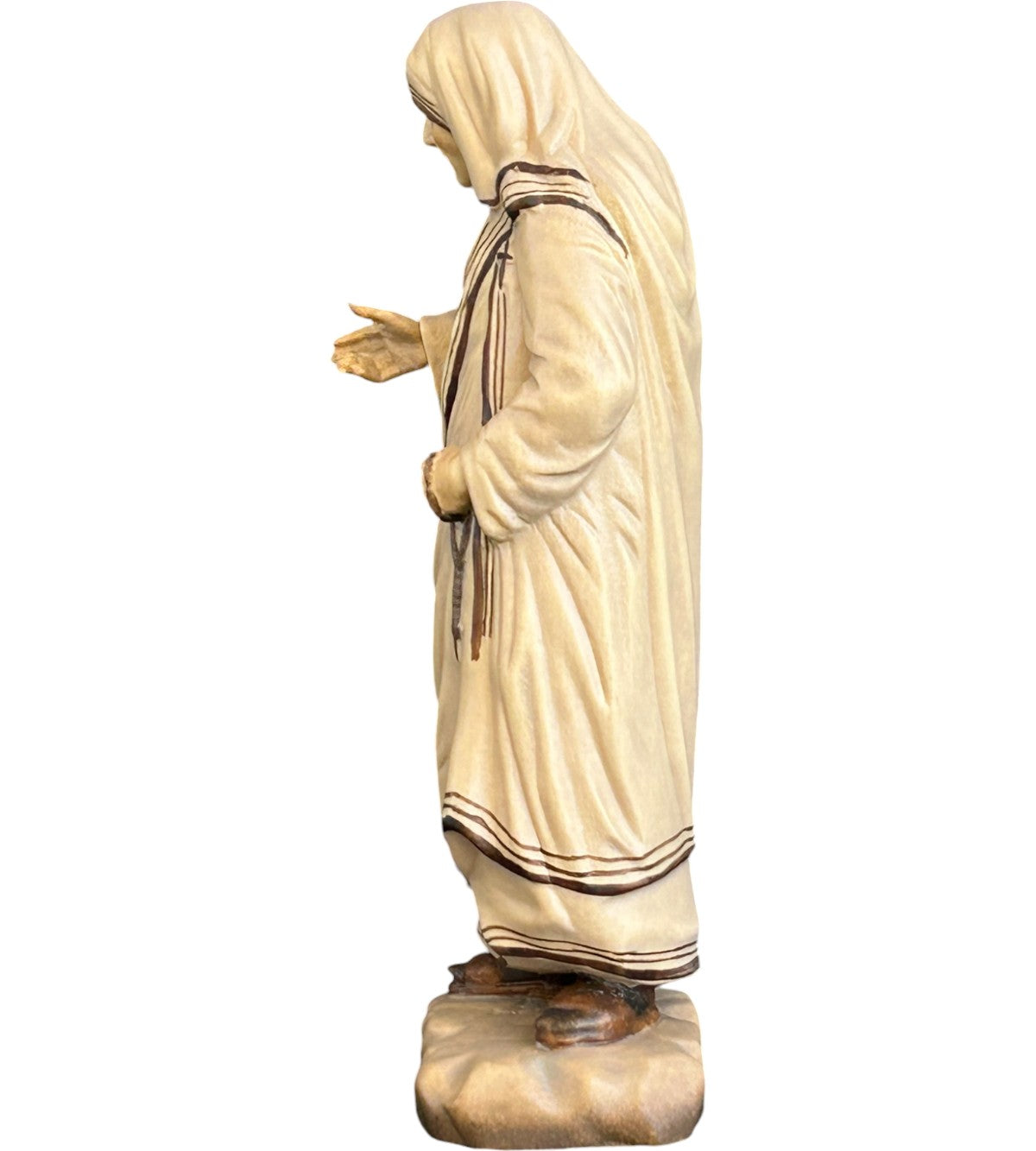 Mutter Teresa von Kalkutta Statue aus Holz - mit Ölfarben lasiert