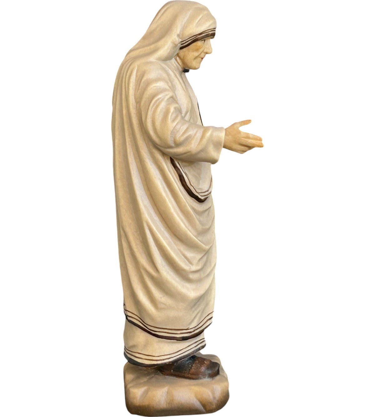 Mutter Teresa von Kalkutta Statue aus Holz - mit Ölfarben lasiert