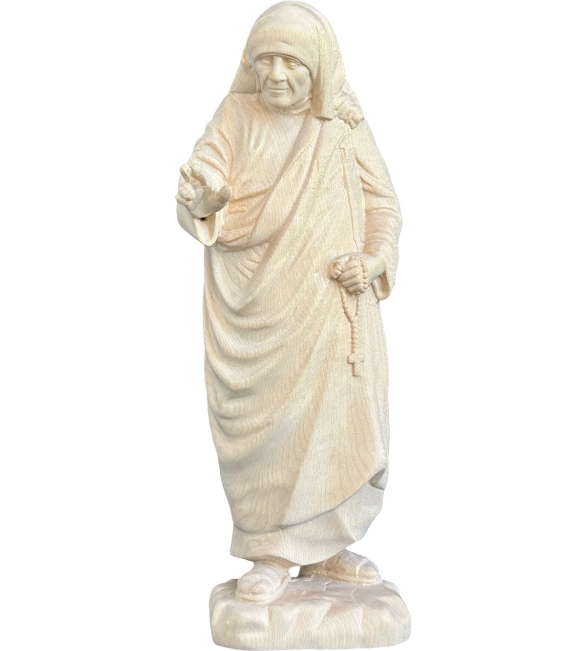 Mutter Teresa von Kalkutta Statue aus Holz - mit Ölfarben lasiert