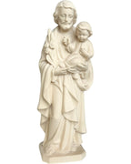 Saint Joseph avec l'enfant Jésus et le lys en bois