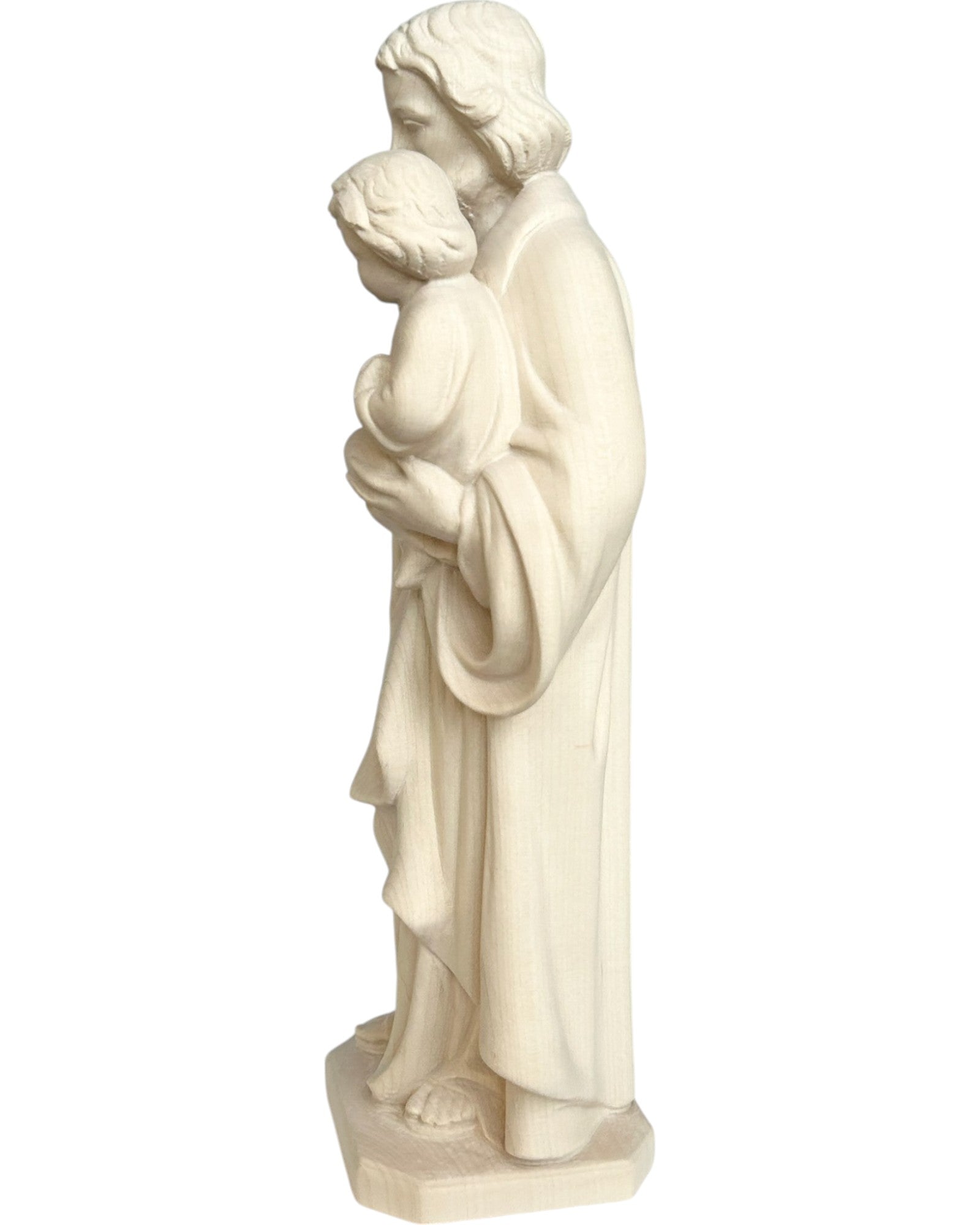 Saint Joseph avec l'enfant Jésus et le lys en bois