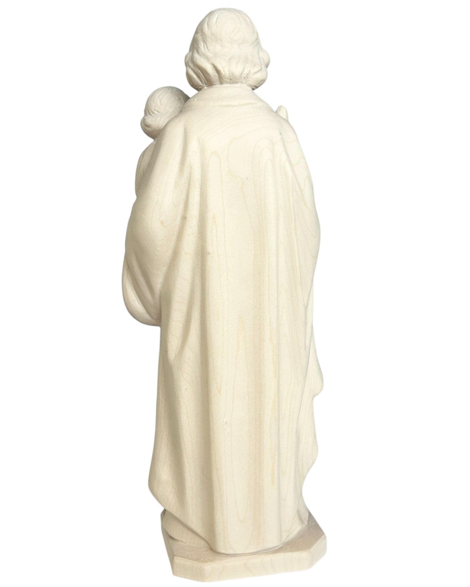Saint Joseph avec l'enfant Jésus et le lys en bois