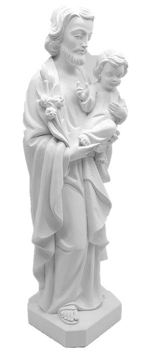 St. Joseph avec lys en fibre de verre