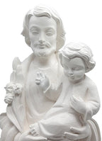 Heiliger Josef mit Lilie aus Fiberglas Kunststoff - mit Ölfarben lasiert