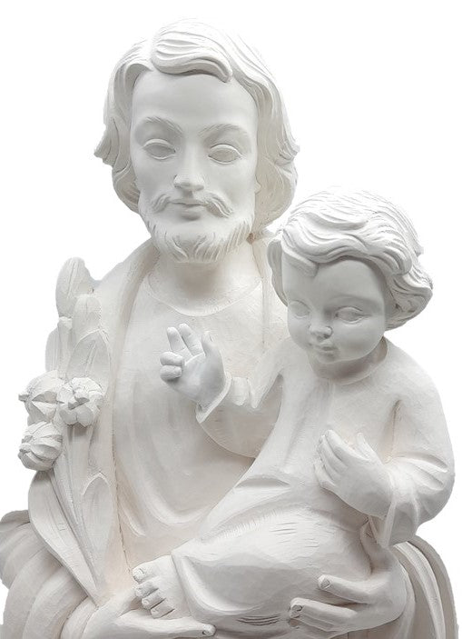 St. Joseph avec lys en fibre de verre