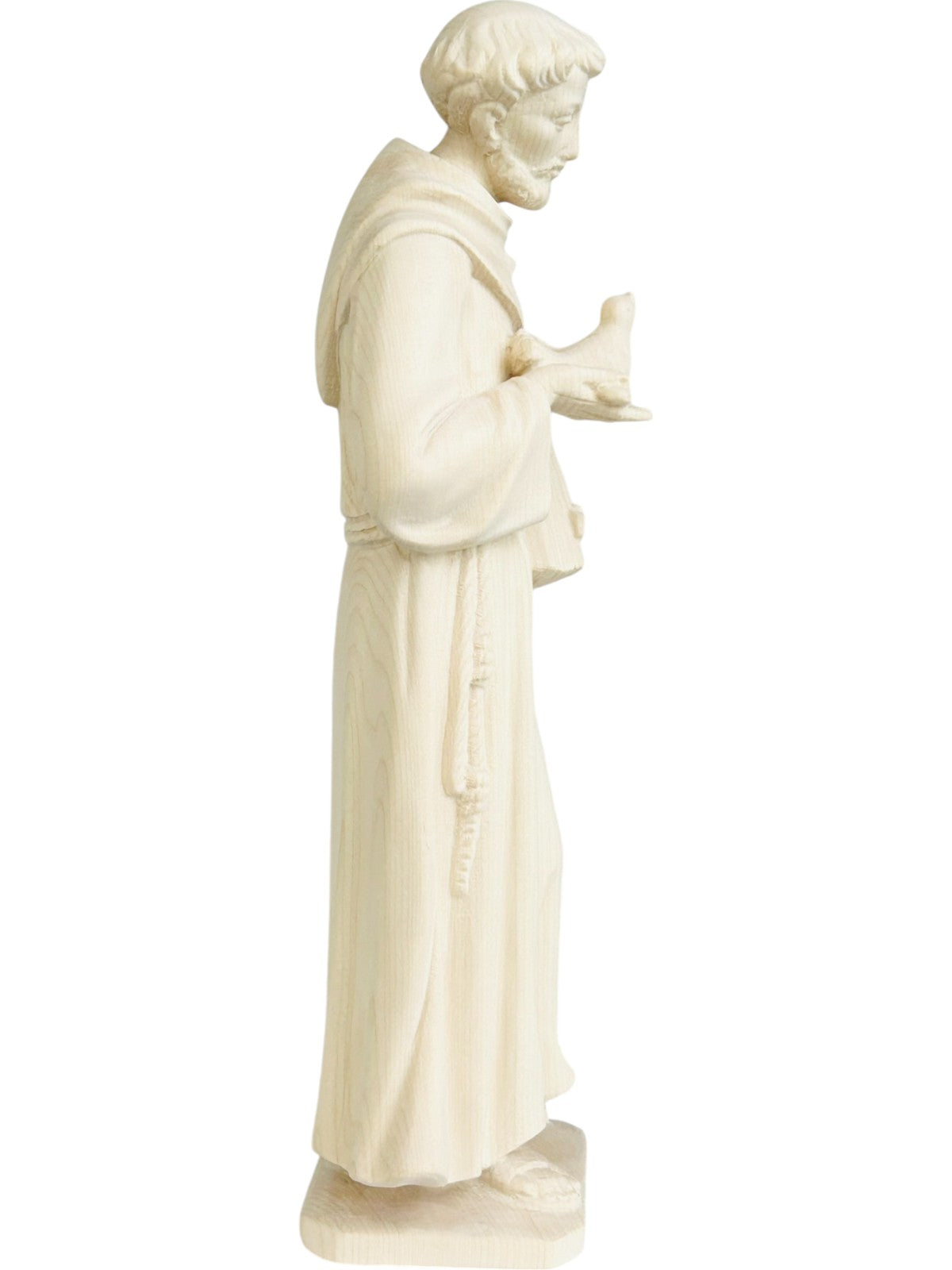 Statua San Francesco Assisi con colomba in legno
