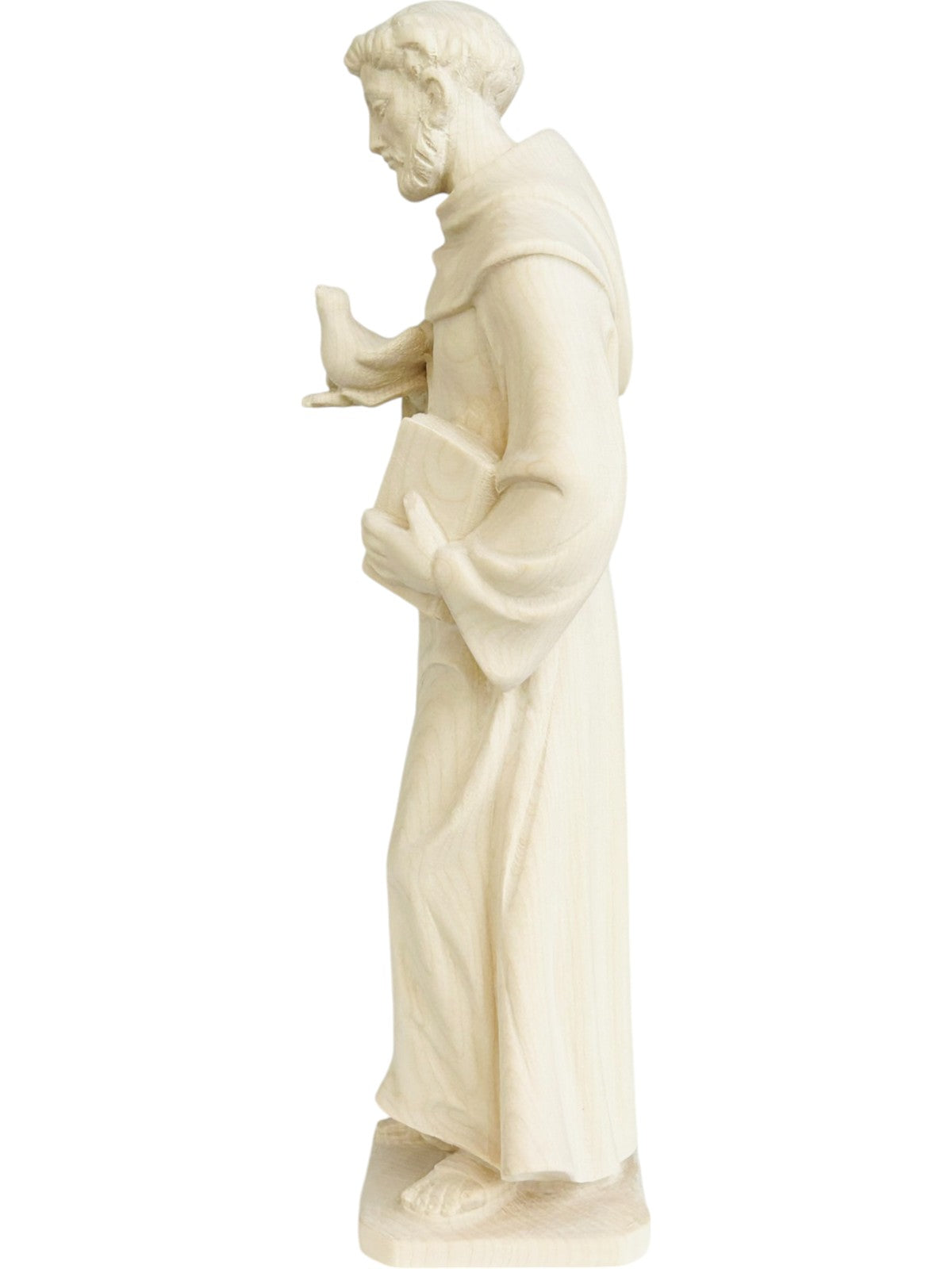Statua San Francesco Assisi con colomba in legno