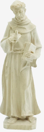 Statue en bois de Saint François d'Assise avec colombe