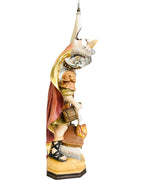 Saint Florian with Flag wood carved statue - color