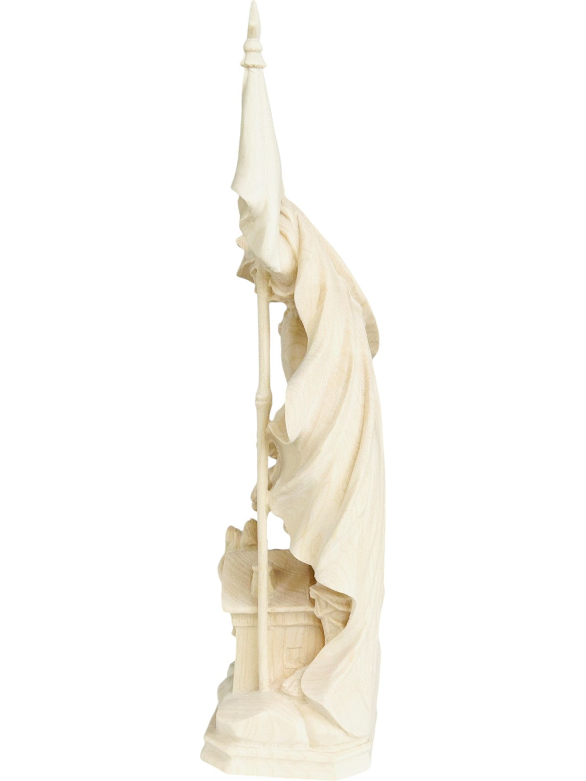 Saint Florian sculpté en bois avec drapeau