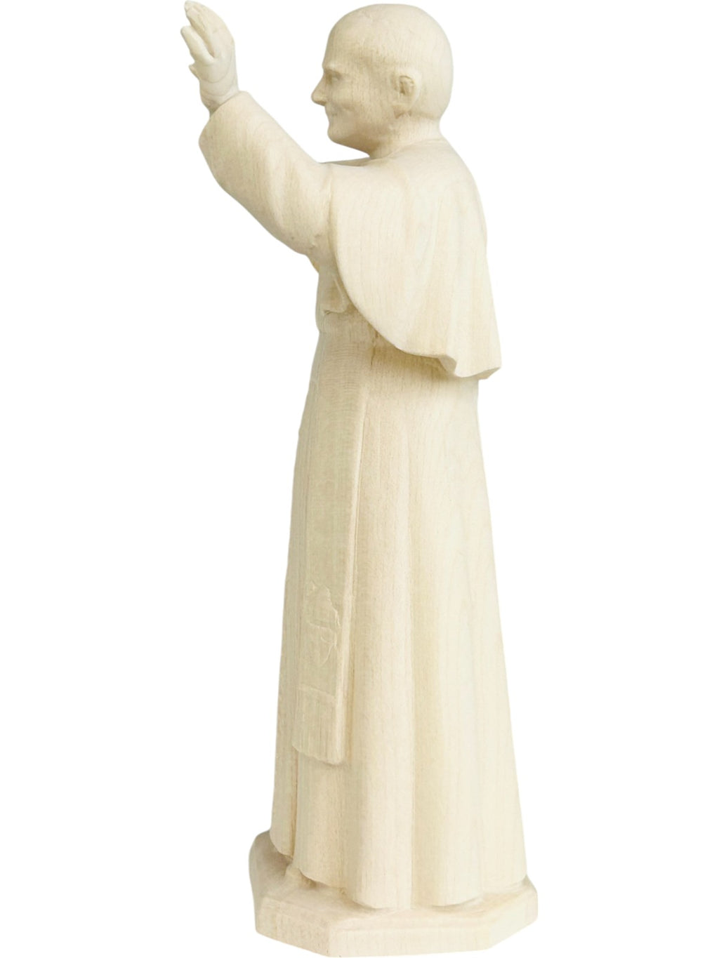 Papst Johannes Paul der II aus Holz - mit Ölfarben lasiert