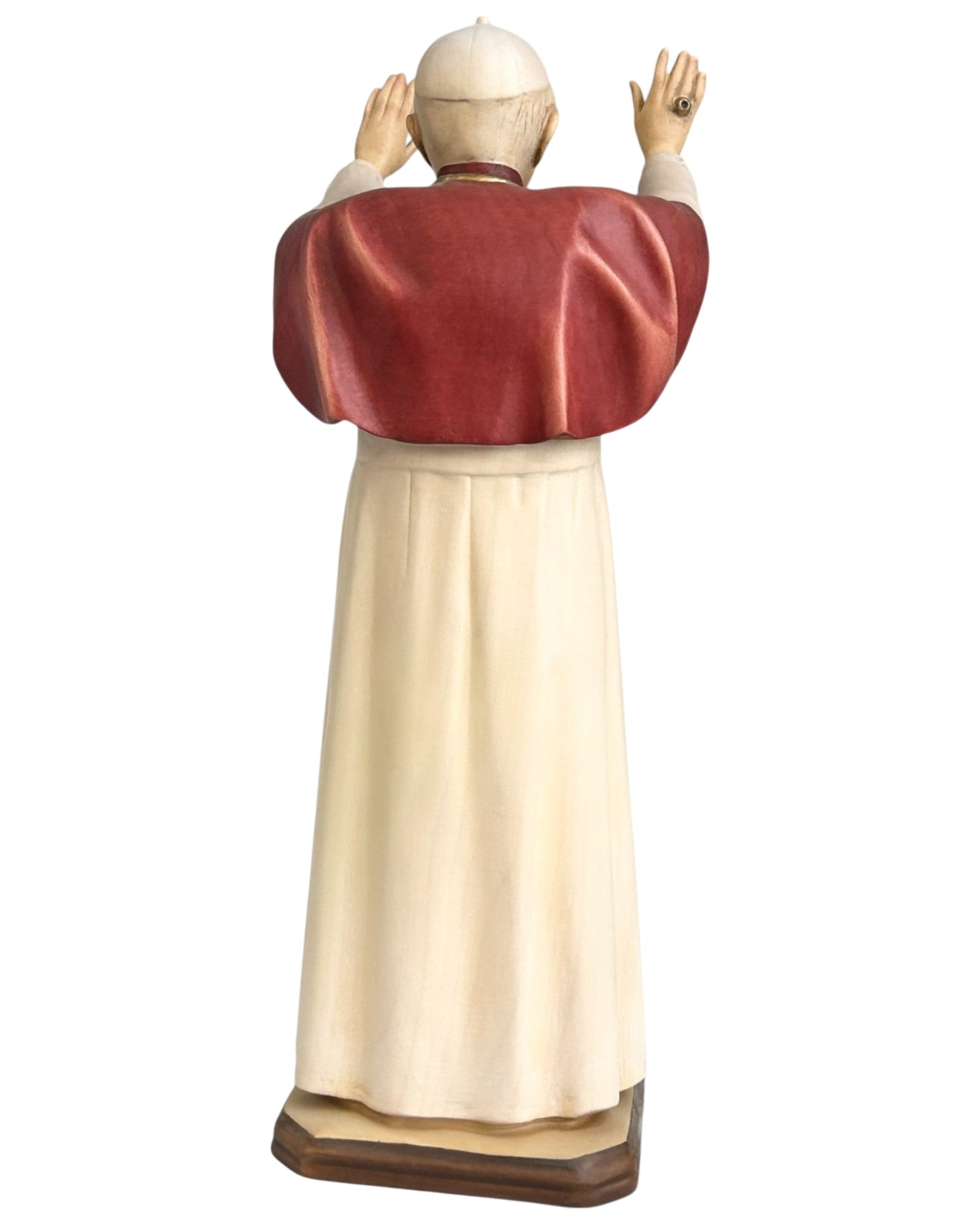 Pope Benedict XVI wood carved statue - color