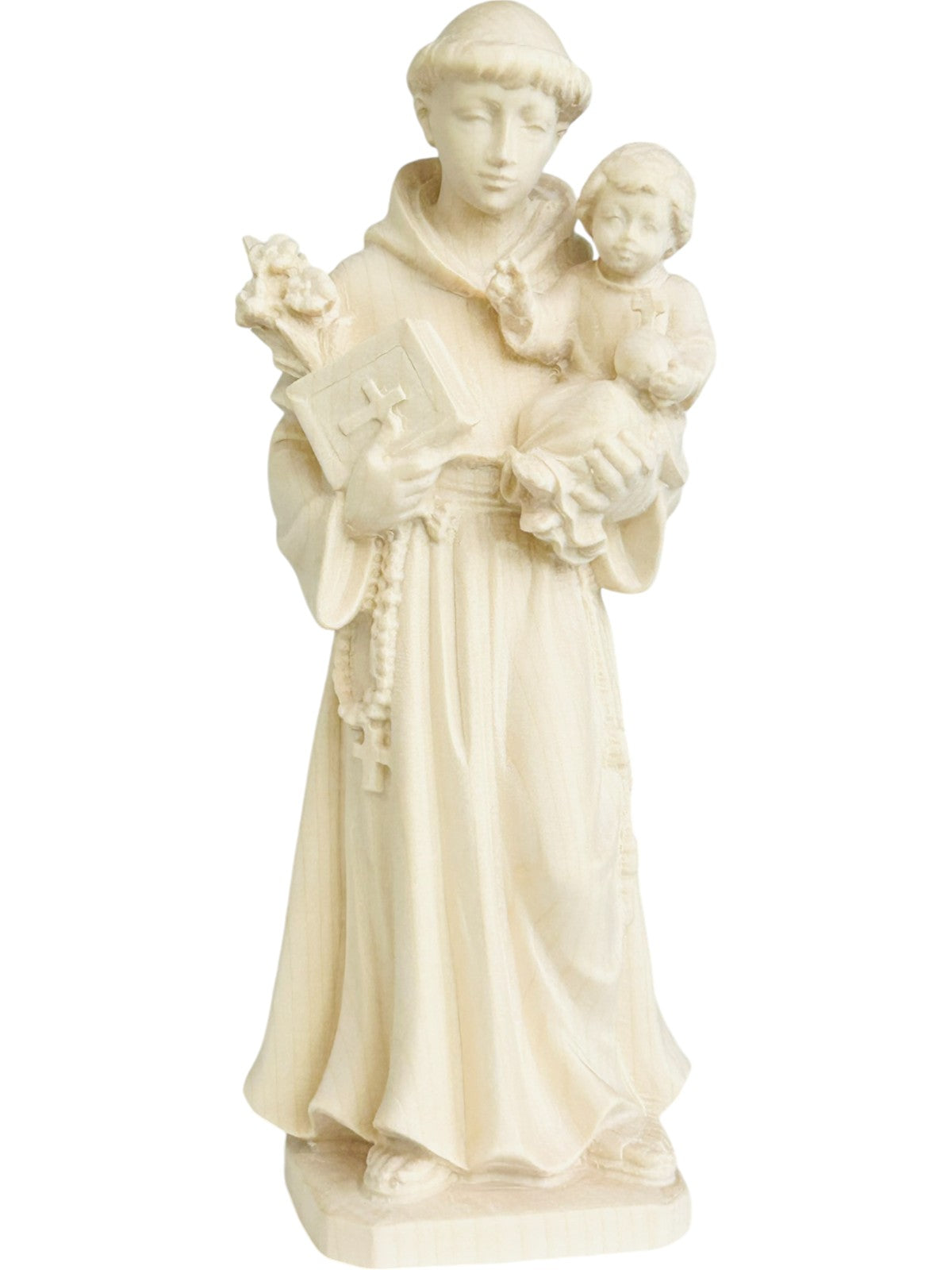 S. Statuette d'Antoine de Padoue sculptée en bois