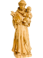 S. Statuette d'Antoine de Padoue sculptée en bois