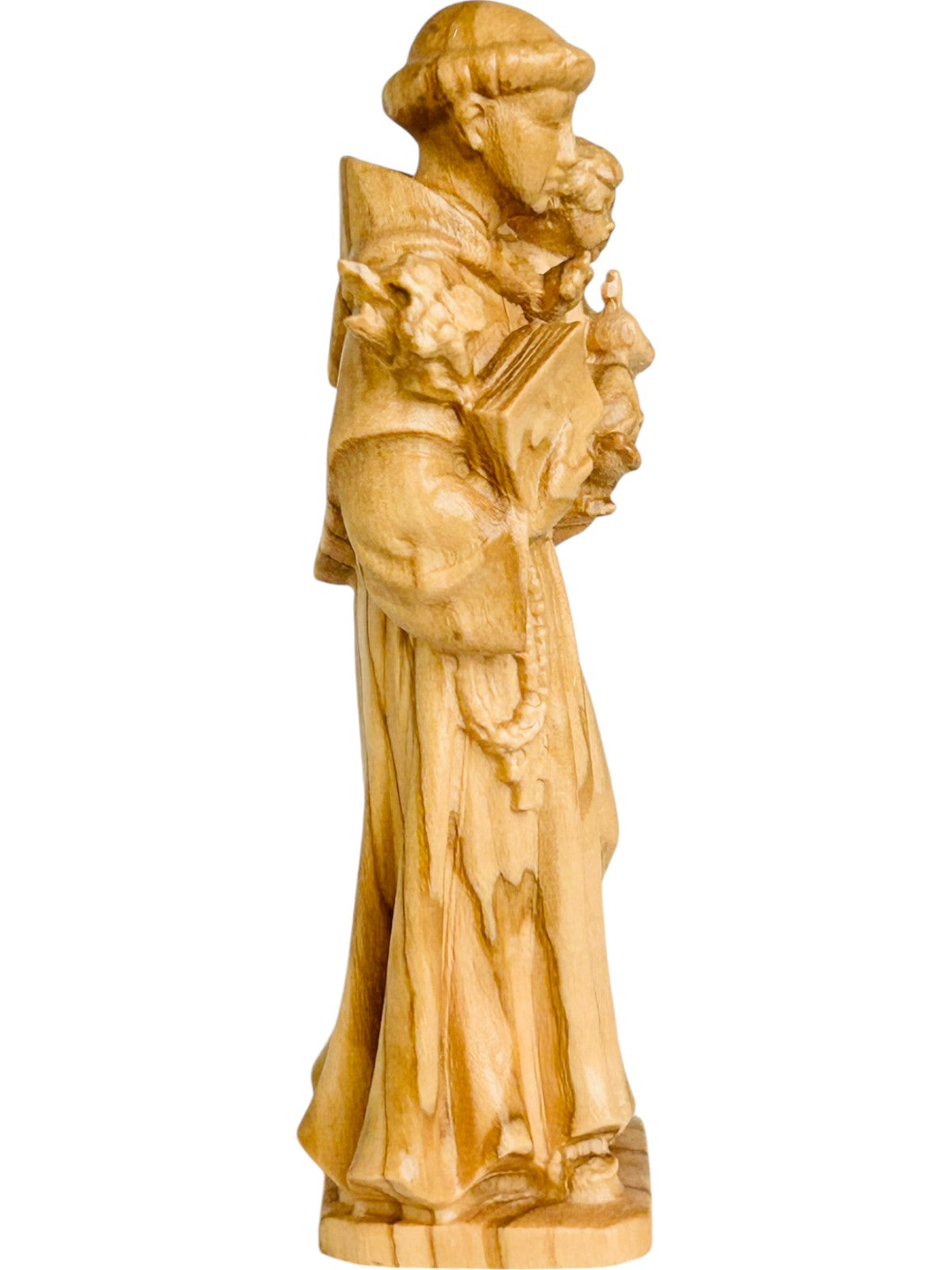 S. Statuette d'Antoine de Padoue sculptée en bois