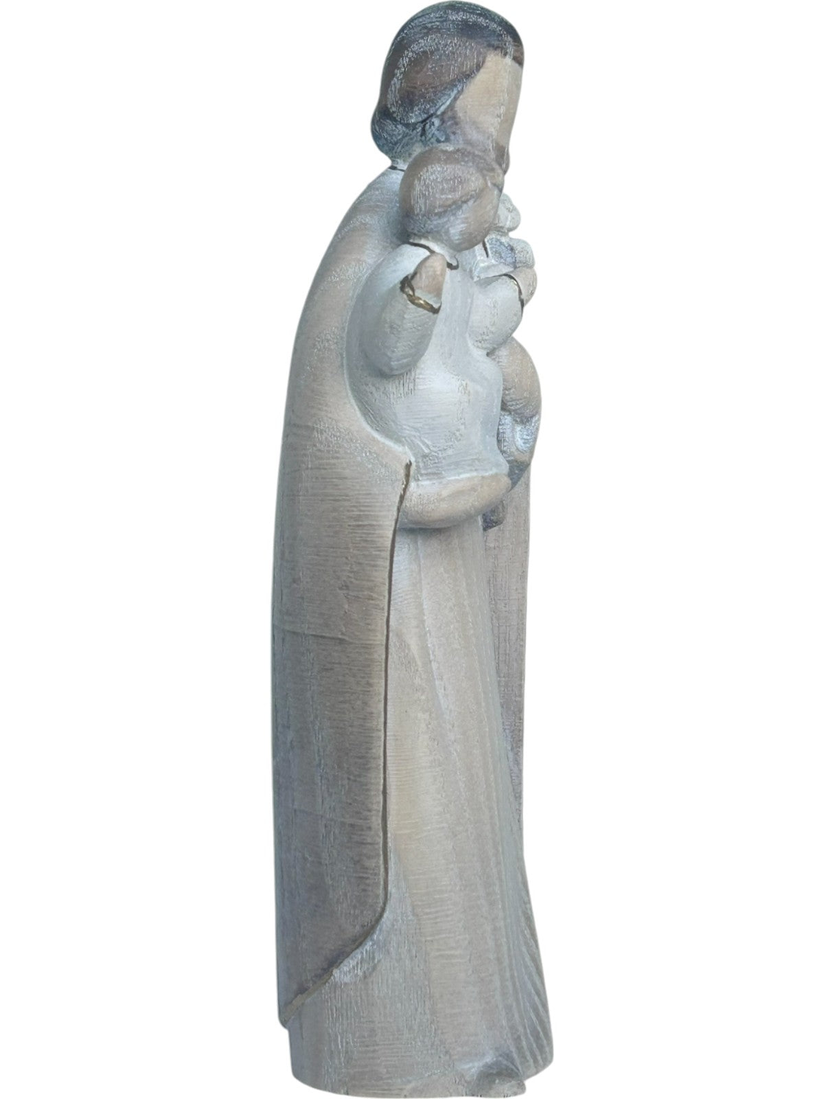 Saint Joseph avec l'enfant Jésus et le lys en bois