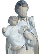 Saint Joseph avec l'enfant Jésus et le lys en bois