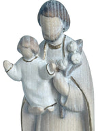 Saint Joseph avec l'enfant Jésus et le lys en bois