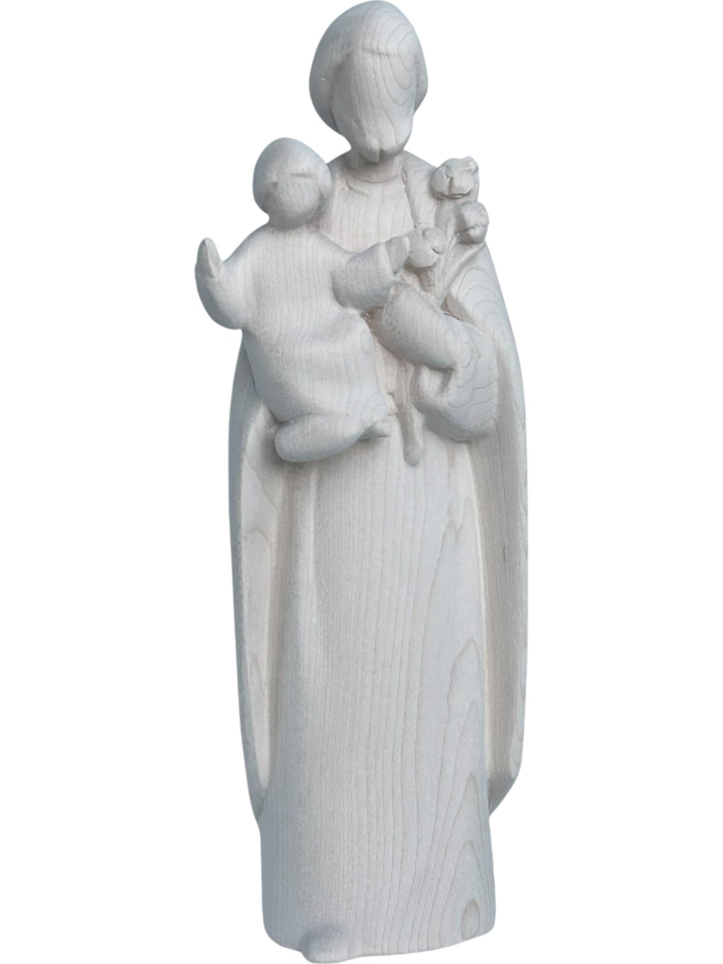 Saint Joseph avec l'enfant Jésus et le lys en bois