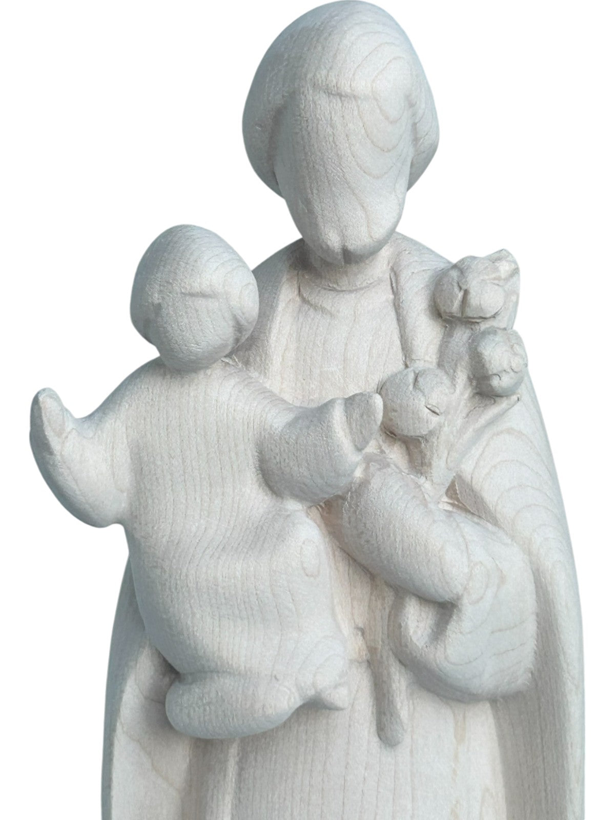 Saint Joseph avec l'enfant Jésus et le lys en bois